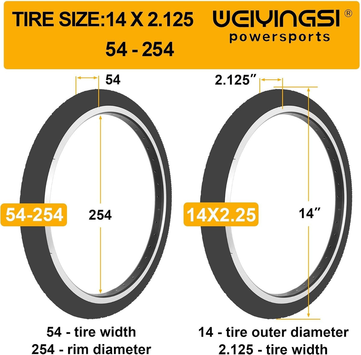 14-Inch Electric Bike & Scooter Tire and Tube Set with Angled Valve Stem