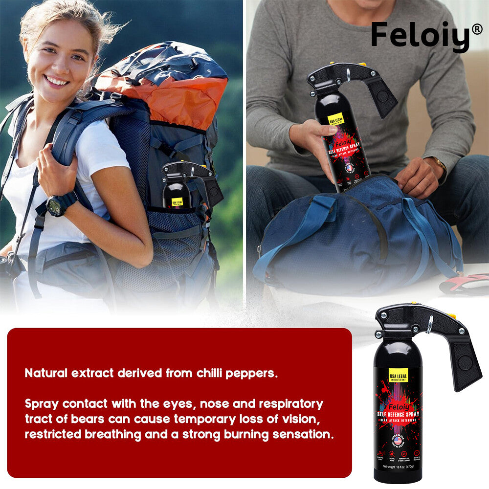 Self Defense Bear Spray 16oz - Deterrent for Bear Attacks, Humane and Environmentally Safe