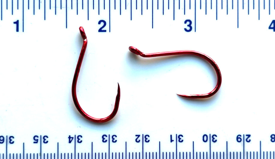 High-Quality Barbless Fish Hooks in Multiple Sizes - Red Chrome Octopus Tackle