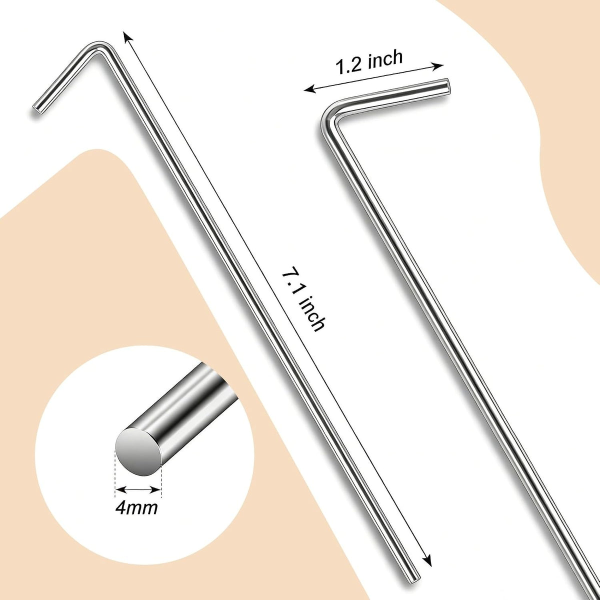 Heavy Duty Metal Tent Stakes - 20 Pack, Rust-Resistant Ground Anchors for Camping & Outdoors