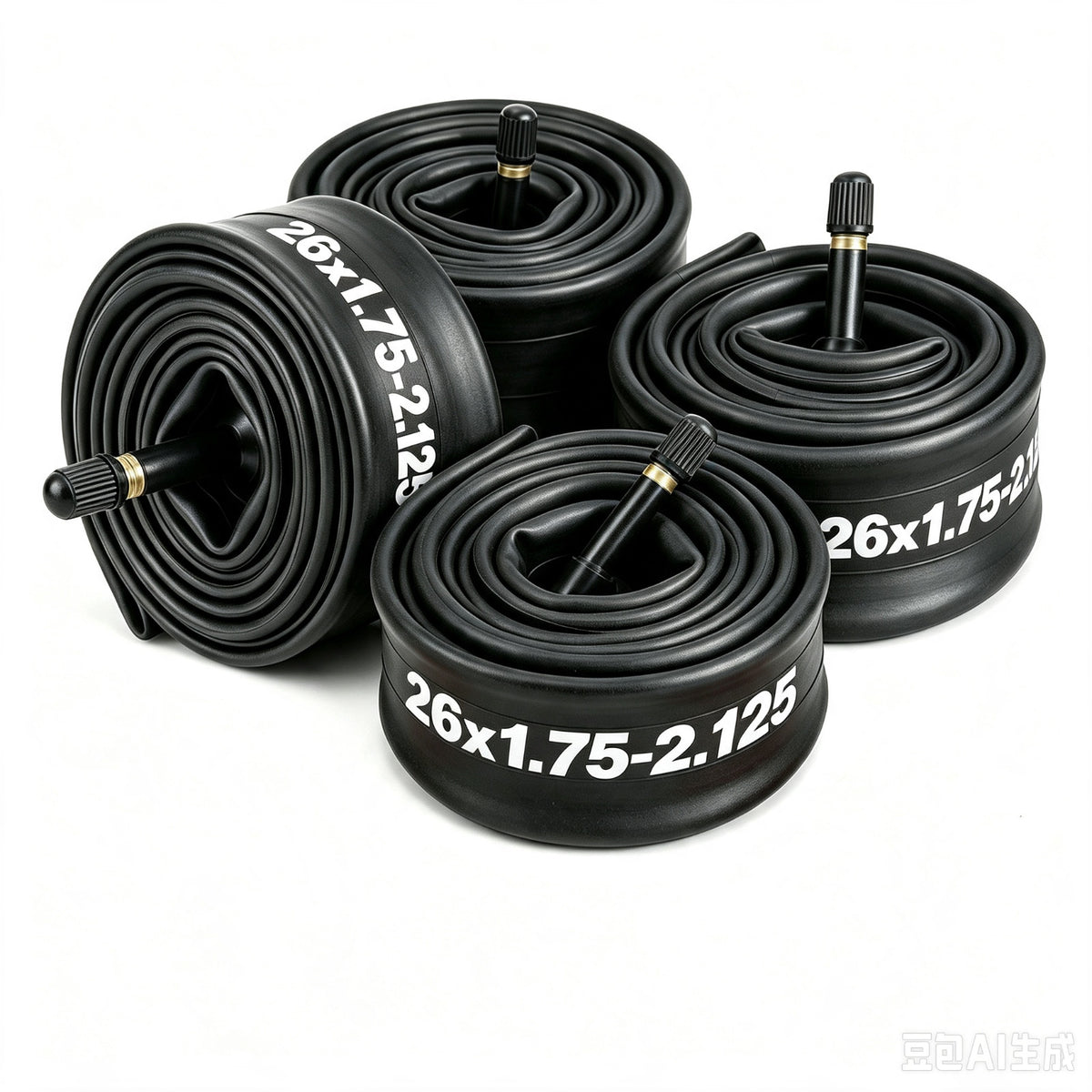 4 Pack 26-Inch Bike Inner Tubes with Schrader Valve for Mountain, Cruiser, City Bikes