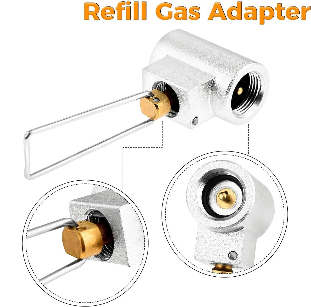 Camping Stove Gas Refill Adapter Set for Propane Isobutane Butane Valve Conversion