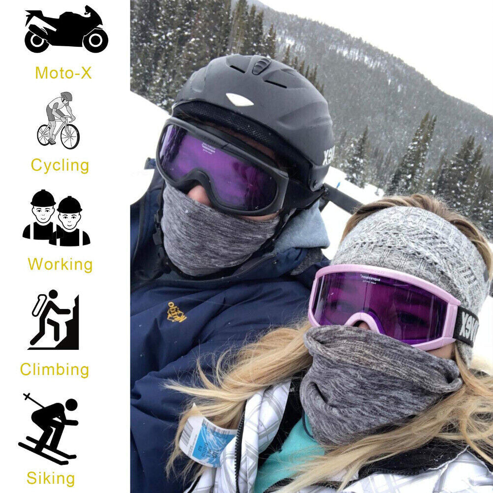 Unisex Winter Fleece Neck Gaiter Face Mask - Windproof & Warm, 2-Pack