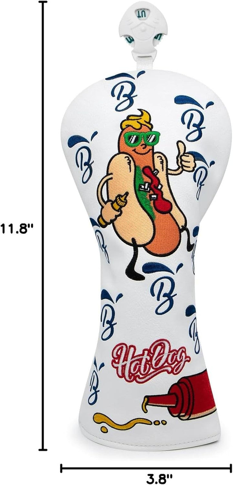 Leather Golf Club Head Covers Hot Dog Design for Drivers & Hybrids