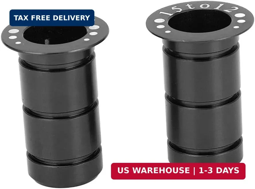 Bike Thru Axle Adapter 15mm to 12mm Aluminum Conversion Kit for Mountain & Road Bikes