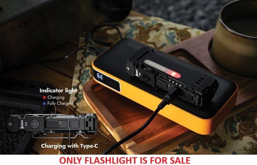 Rechargeable Waterproof Impact-Resistant Tactical Flashlight with Turbo Moon Mode