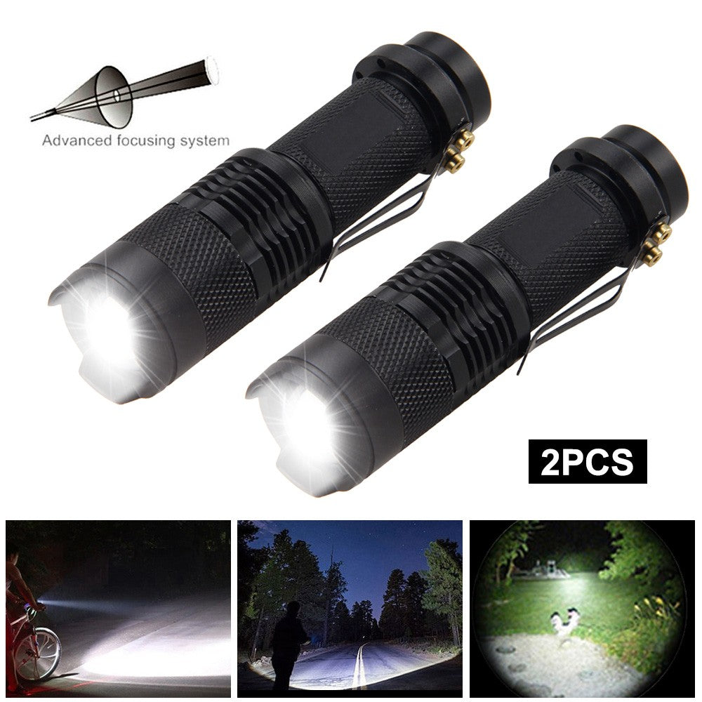 Mini Camping LED Flashlight with Clip Waterproof Torch Penlight