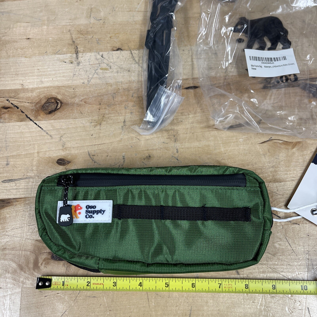Waxed Canvas Bike Frame Bag Waterproof Cycling Storage Green