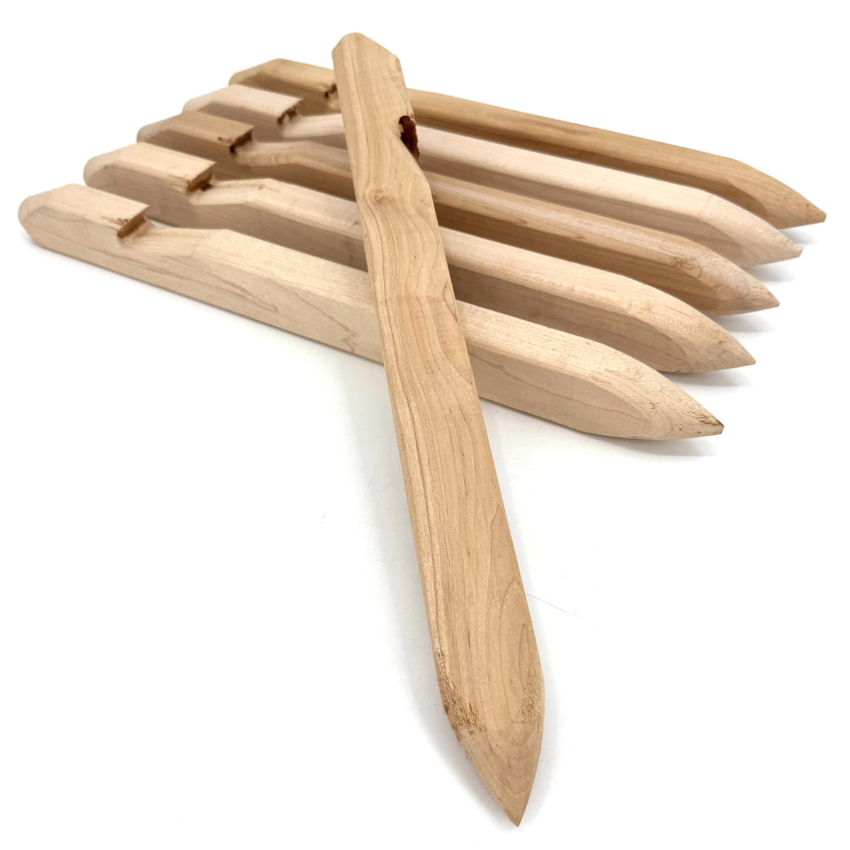 Set of 6 US Military Wooden Tent Stakes - 16 Inch Vampire Stakes