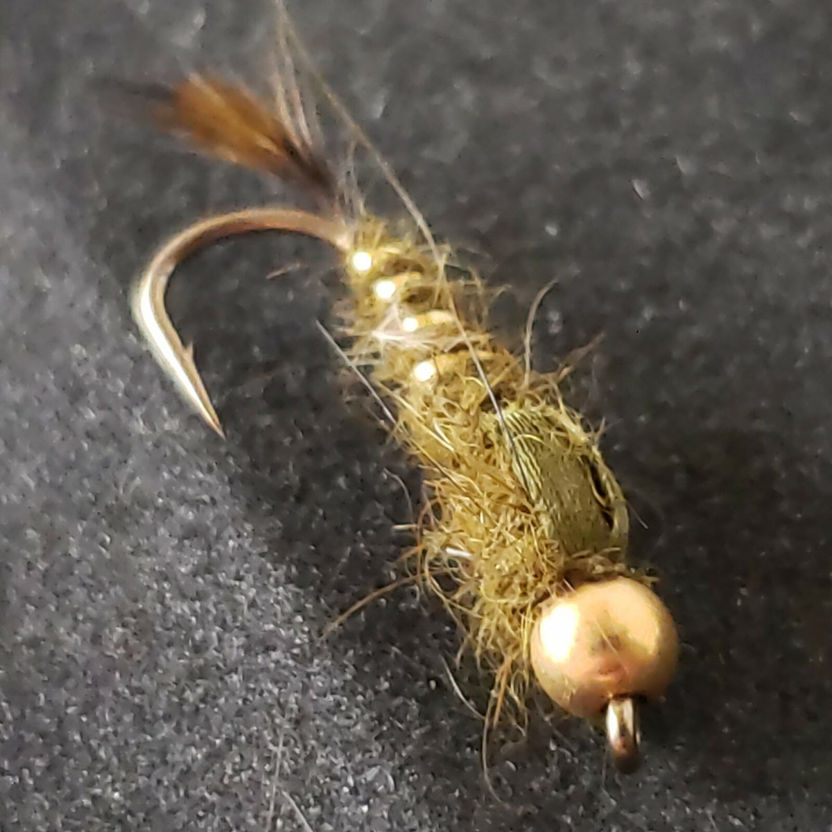 Bead Head Nymph Fishing Flies Olive #8 - 6 Pack for Fly Fishing