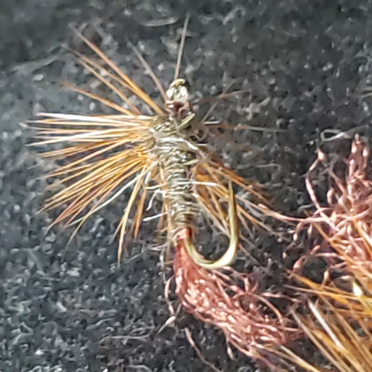 Trout Dry Fly #18 Hackle Stacker Sparkle Dun March Brown - 1/2 Dozen