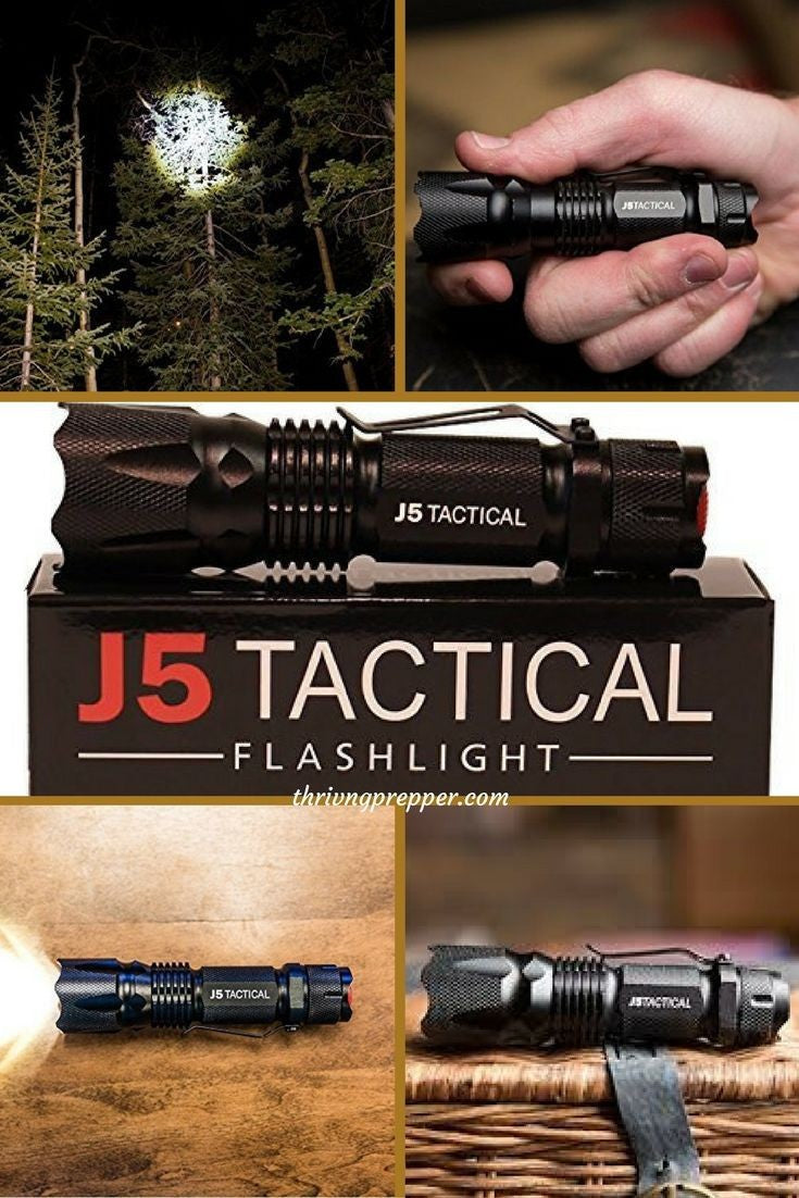 Mini LED Flashlight with Clip 300 Lumens Waterproof Pocket Light - AA Battery