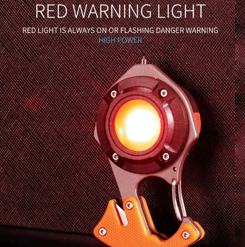 Rechargeable 500LM COB Keychain Flashlight Multi-Tool with Magnet & Emergency Functions