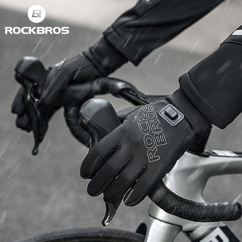 Electric Heated Gloves Touchscreen Windproof Winter Gloves for Cycling, Skiing