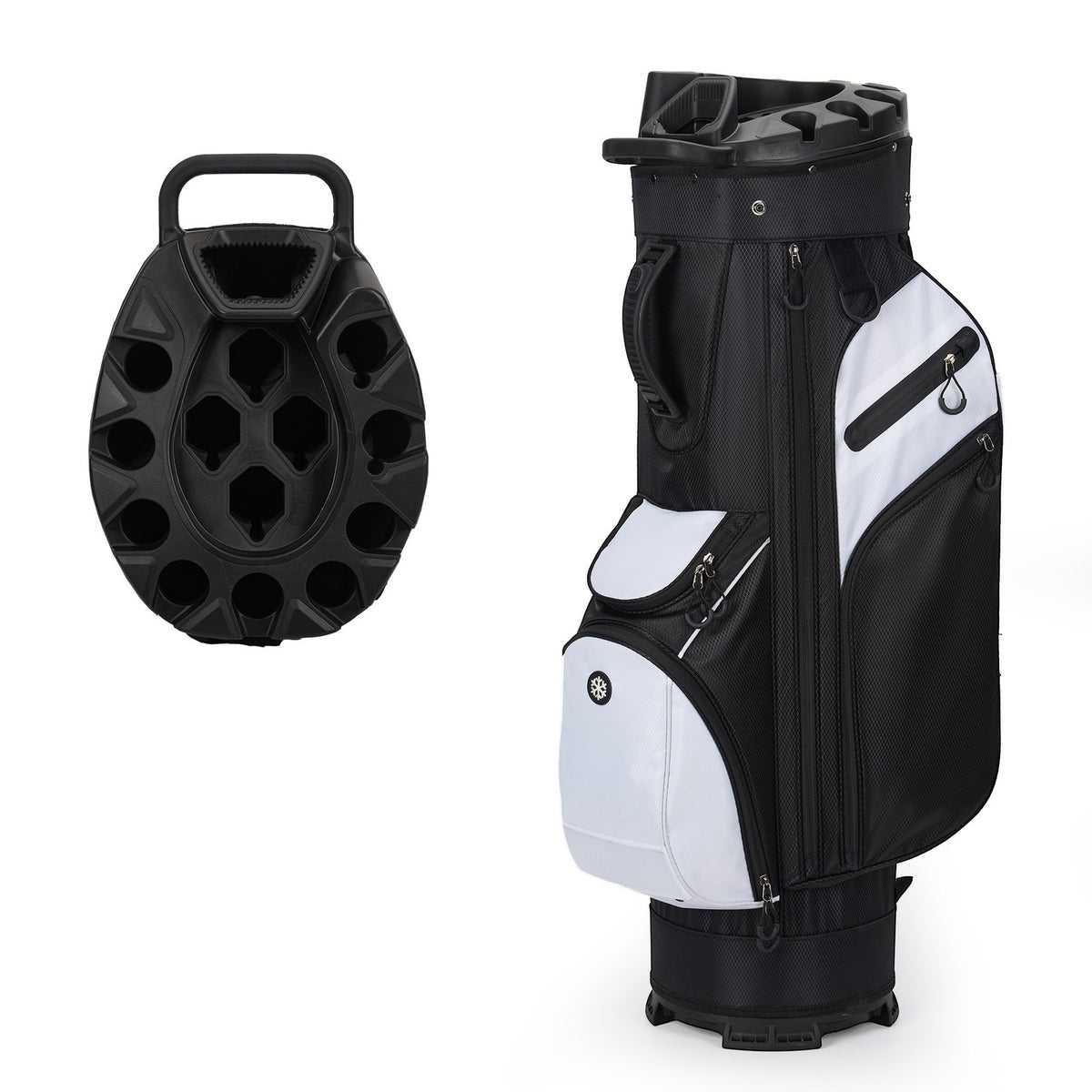 Lightweight 14-Way Golf Cart Bag with Full-Length Dividers Cooler Pocket & Rain Cover