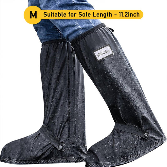 Reusable Waterproof Rain Shoe Cover Boots with Reflector for Men Women Foldable