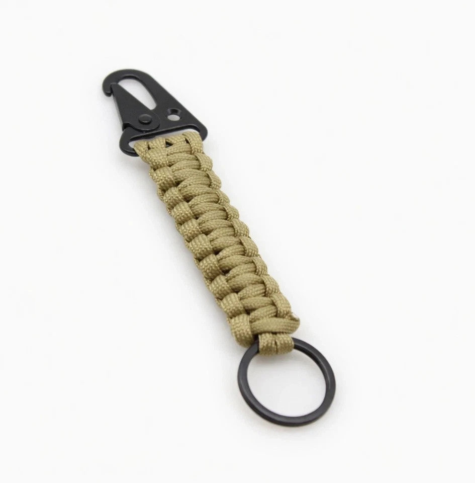 Tactical Paracord Keychain with HK Clip - Rugged EDC Key Fob and Lanyard