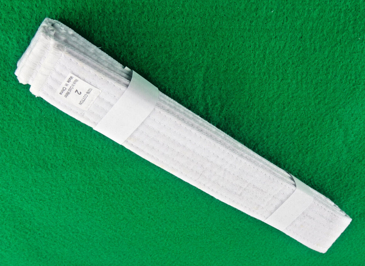 Martial Arts White Belt for Karate Taekwondo Uniform 87 Inch Long