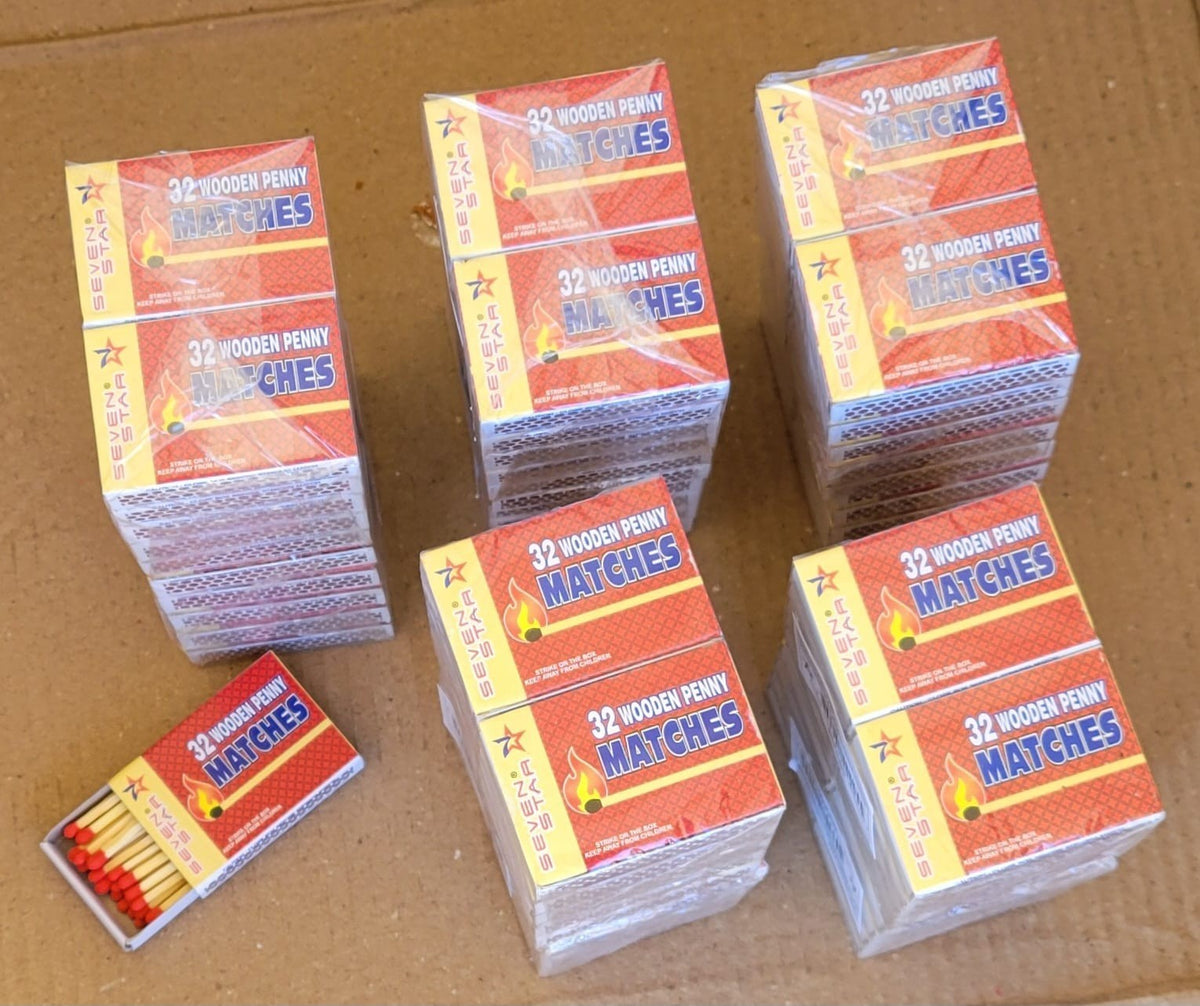100 Boxes Matches - Strike-On-Box Fire Starters for Camping, Kitchen & BBQ
