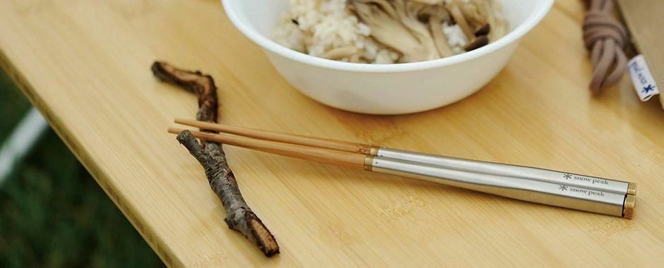 Large Size Bamboo Tip Stainless Steel Handle Collapsible Chopsticks with Case