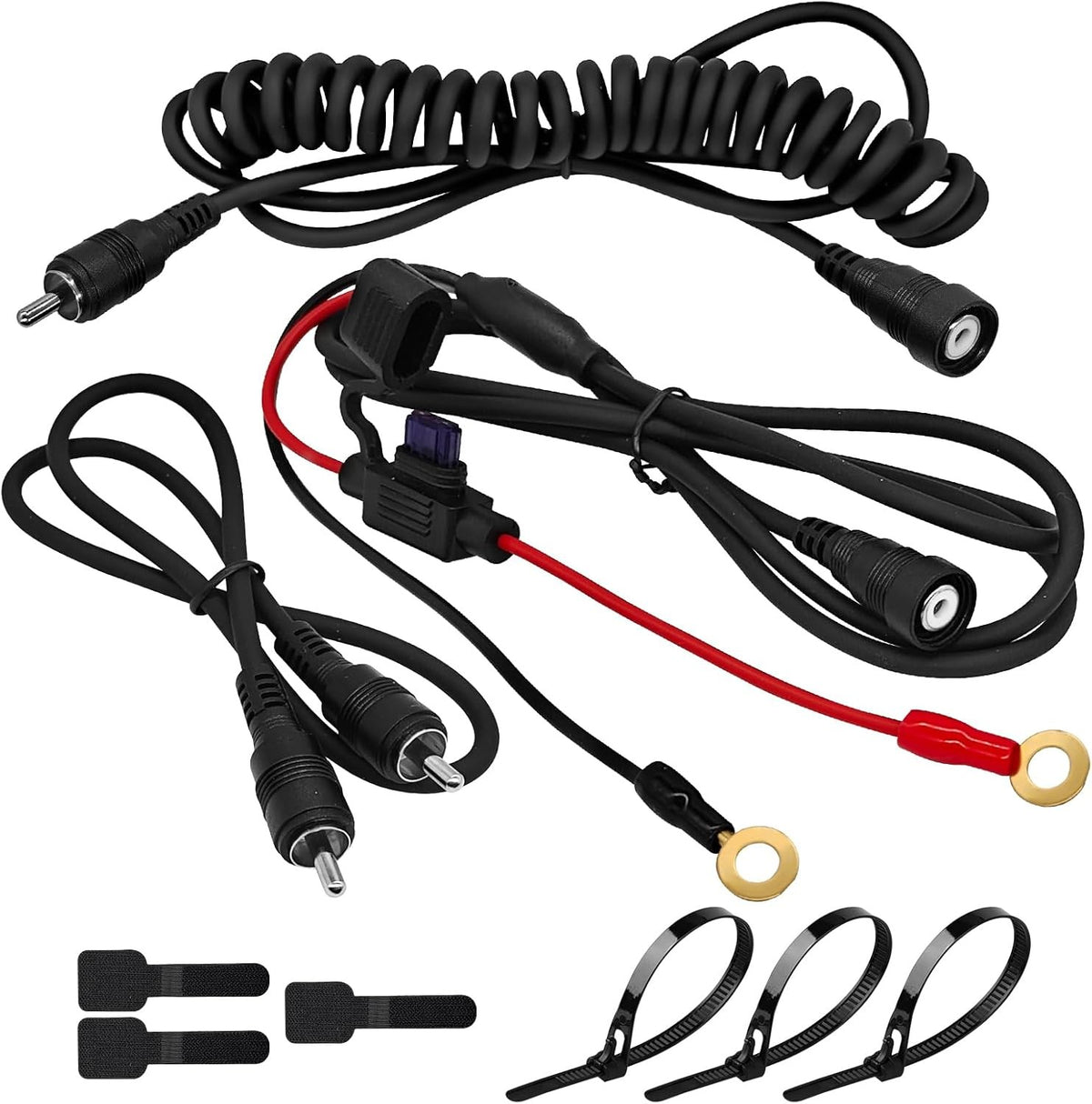 Heated Helmet Shield Cord with RCA Plug for Snowmobile & Motorcycle Visors