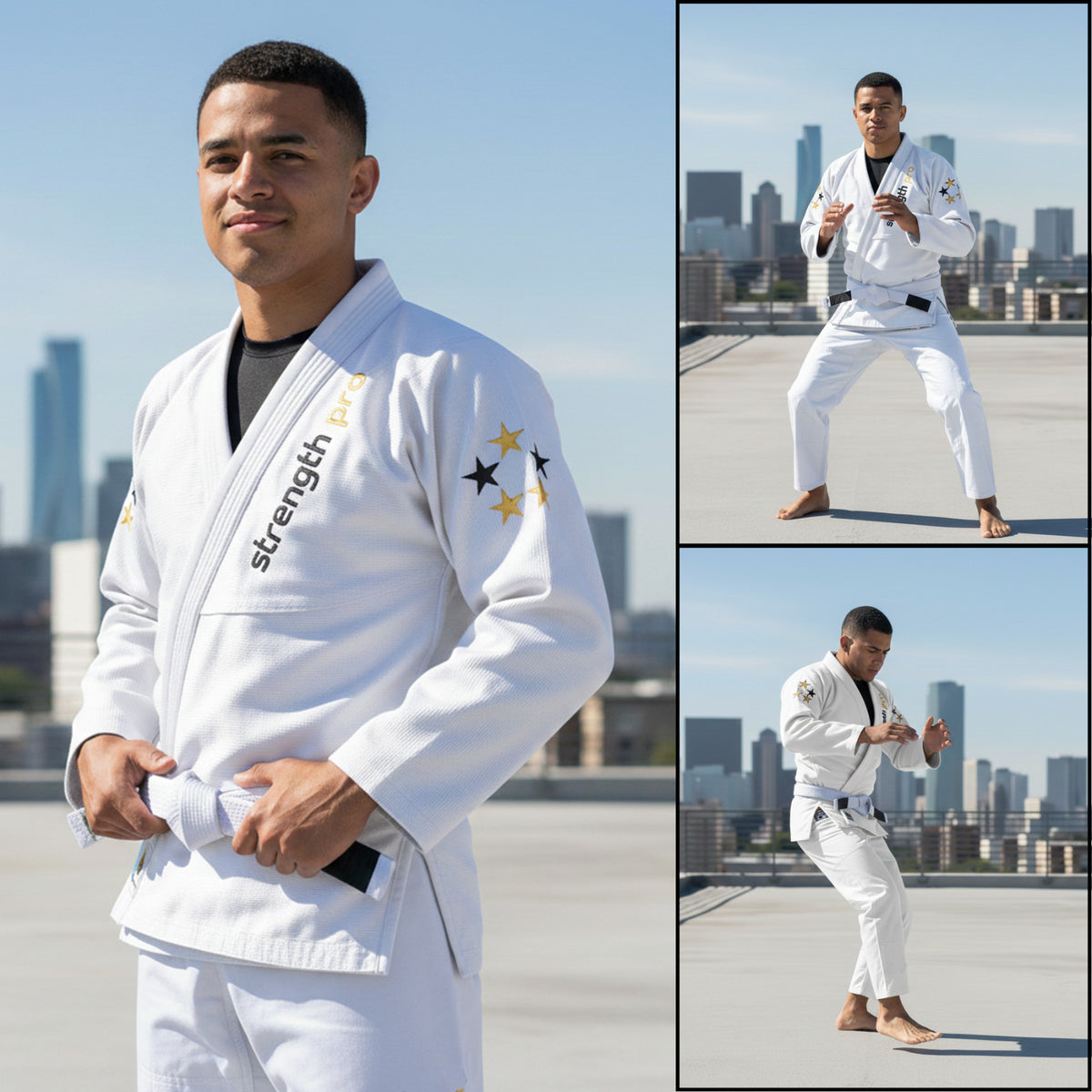 Brazilian Jiu Jitsu Gi Training Uniform with Belt for Men & Women - White