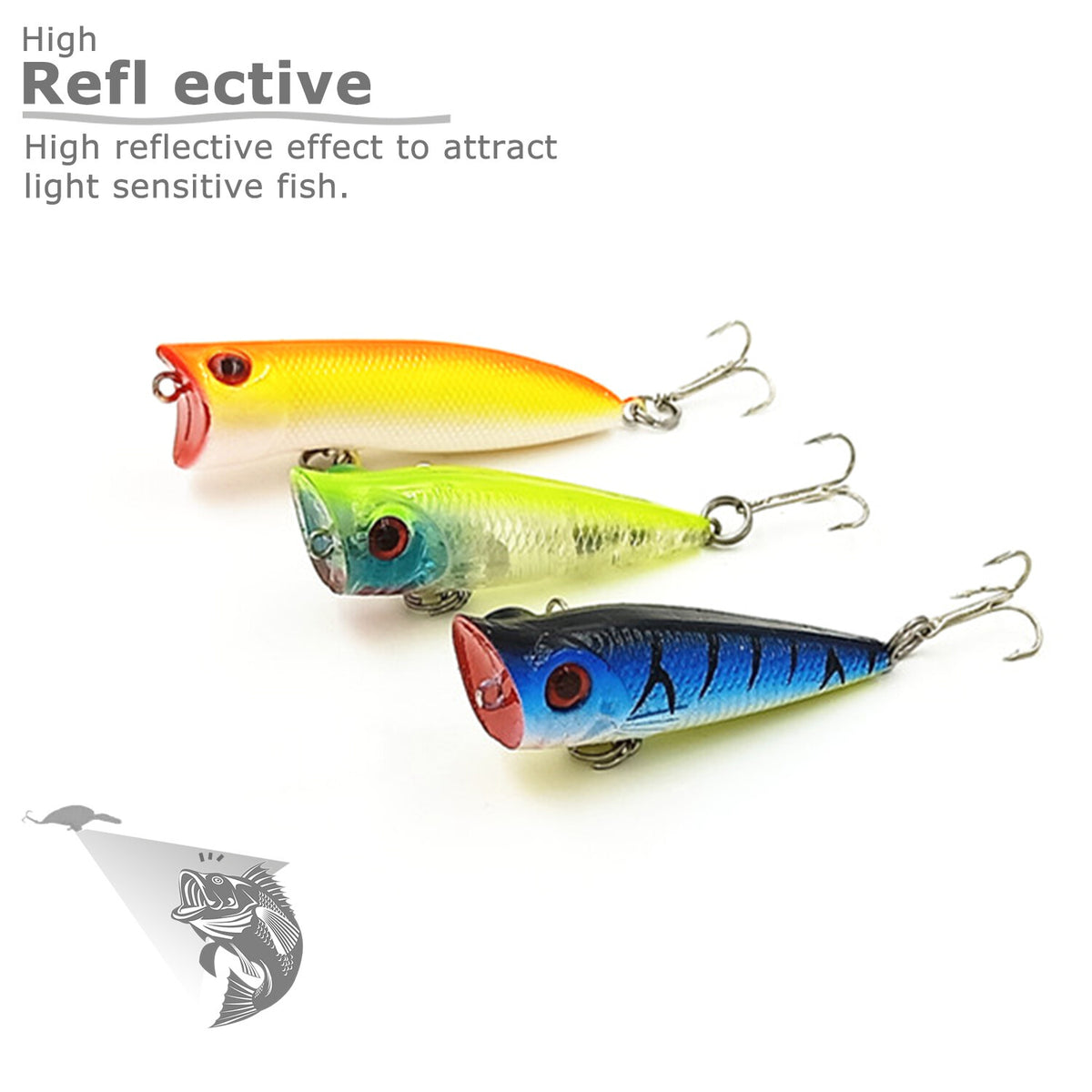 30PCS Artificial Fishing Lures Set with Treble Hooks for Bass & Freshwater