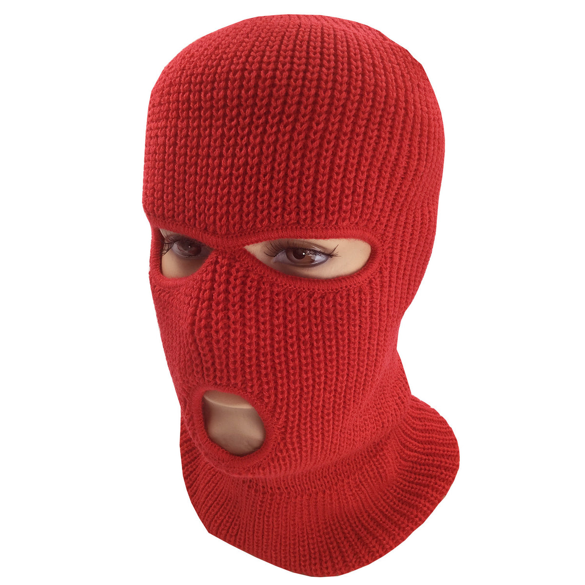 Full Face Ski Mask Winter Balaclava Hat Tactical 3 Hole Knitted Mask