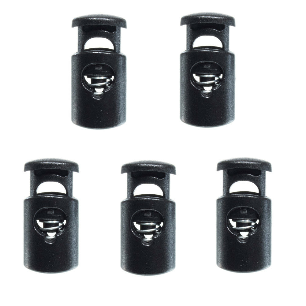 Plastic Toggle Barrel Cord Locks - Shock Cord Stopper Set, 5 Pack