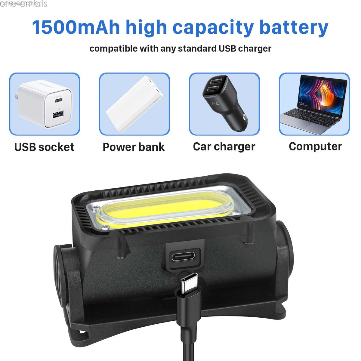 Rechargeable LED Headlamp with COB Light and Red Light for Outdoor Work