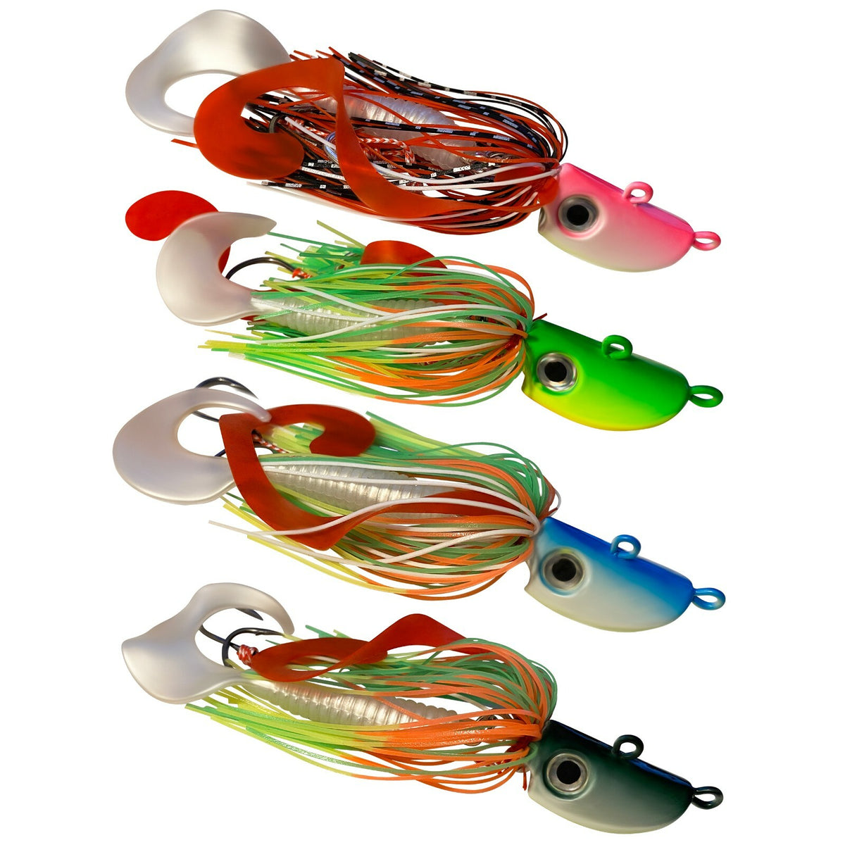 Saltwater Bass Jig - 3/4 Oz Bearded Bucktail Silicone Tails for Fishing