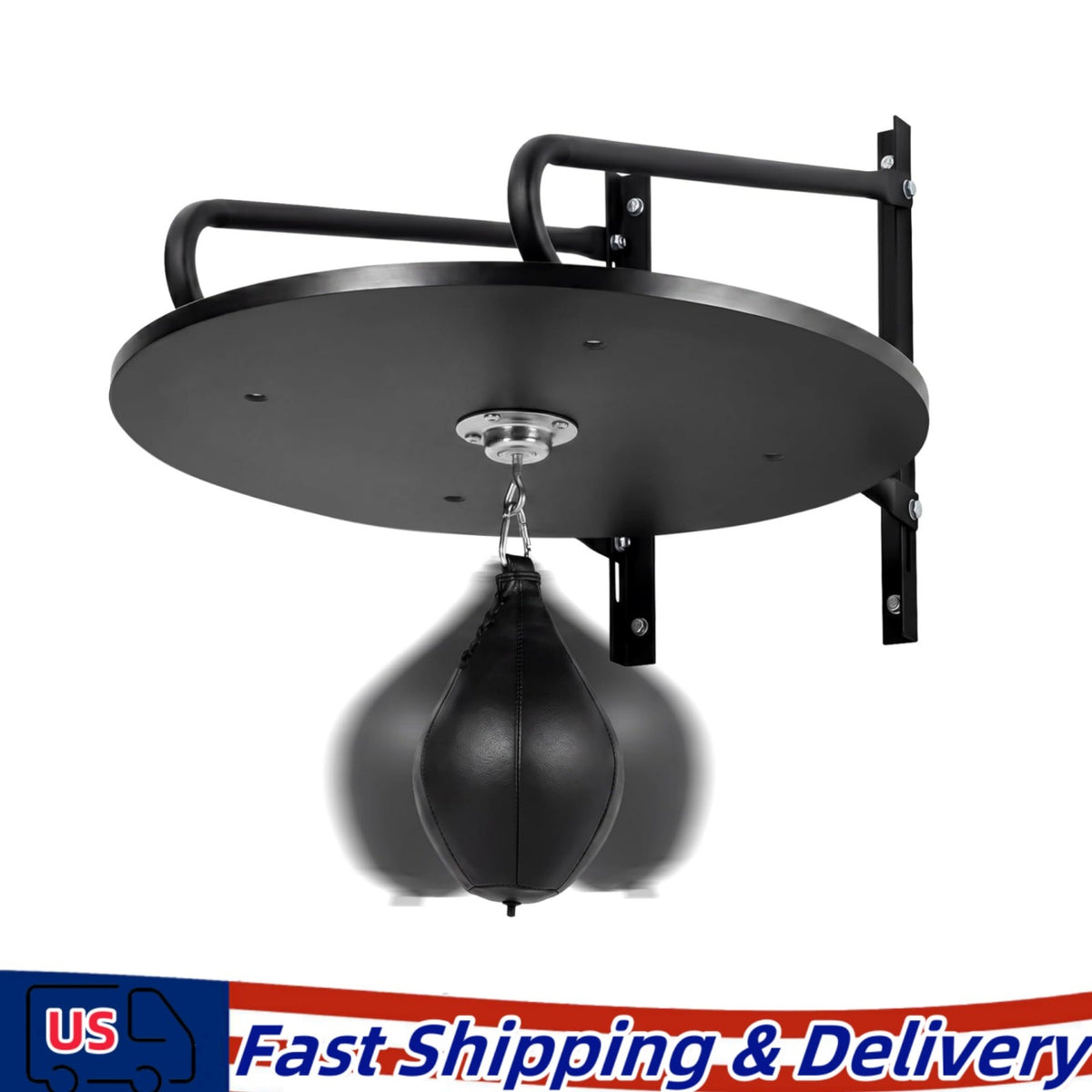 24-Inch Wall Mount Speed Bag Platform with 360° Swivel for Boxing Training