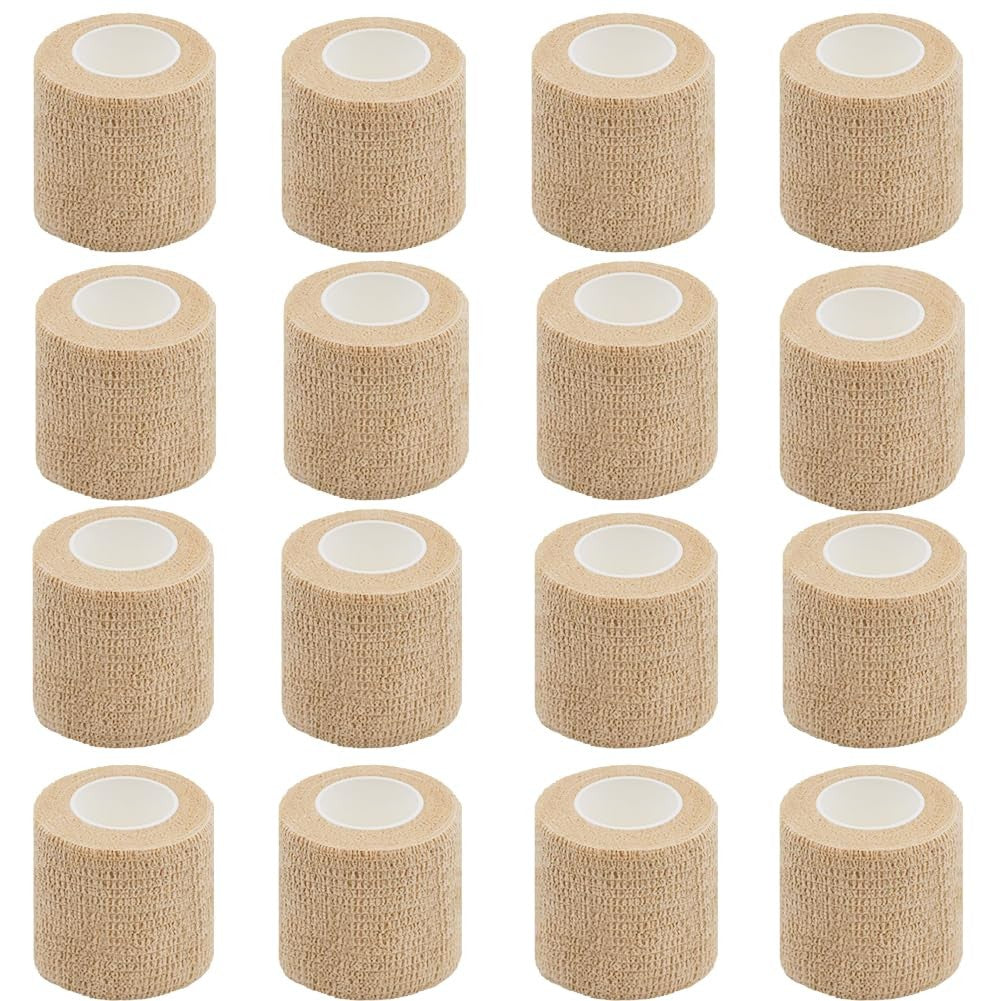 Self Adhesive Bandage Wrap 2 Inch - 16 Pack, Flexible Support for Sports & First Aid
