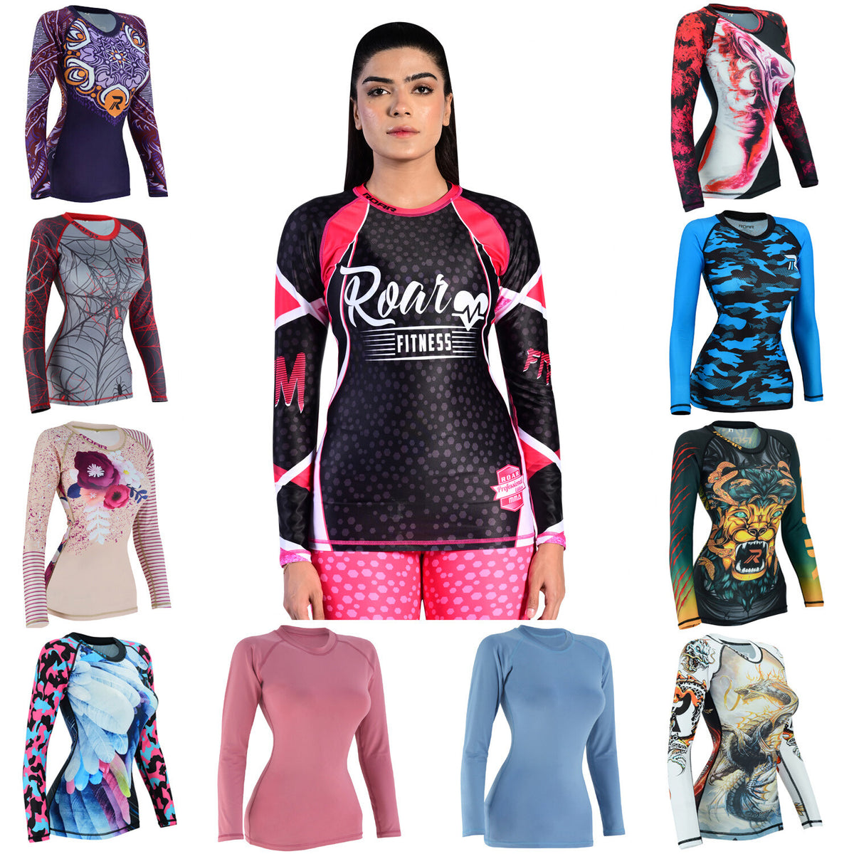 Long Sleeve MMA Rash Guard for Women Compression Fight Wear BJJ Wrestling