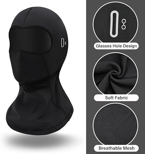 Winter Face Mask with Eyeglass Holes for Skiing Snowboarding & Motorcycles
