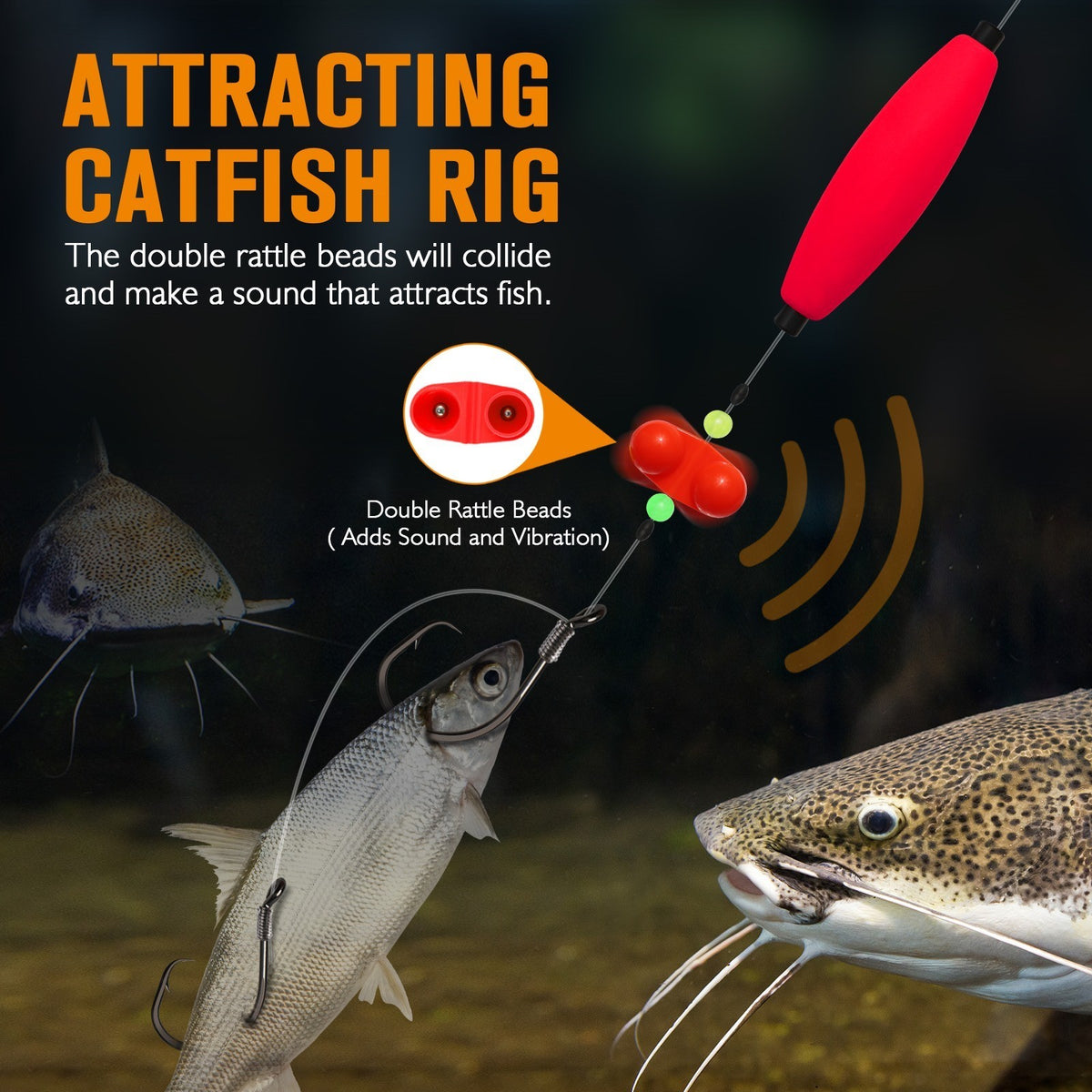 Catfish Float Rig with Double Circle Hooks - Pre-Tied Set for Trophy Fish