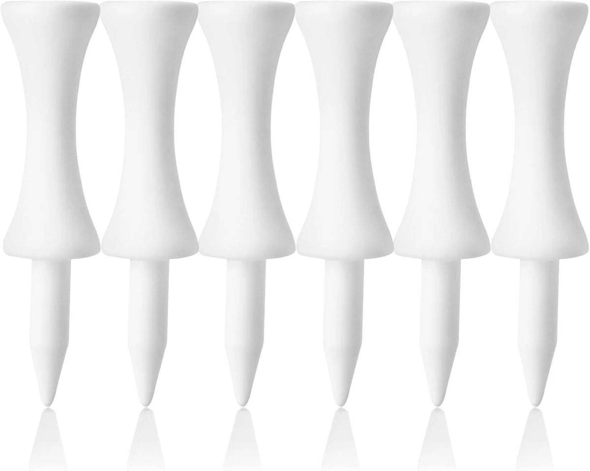 Plastic Golf Castle Tees 100 Pack - Durable, Colorful, Consistent Height