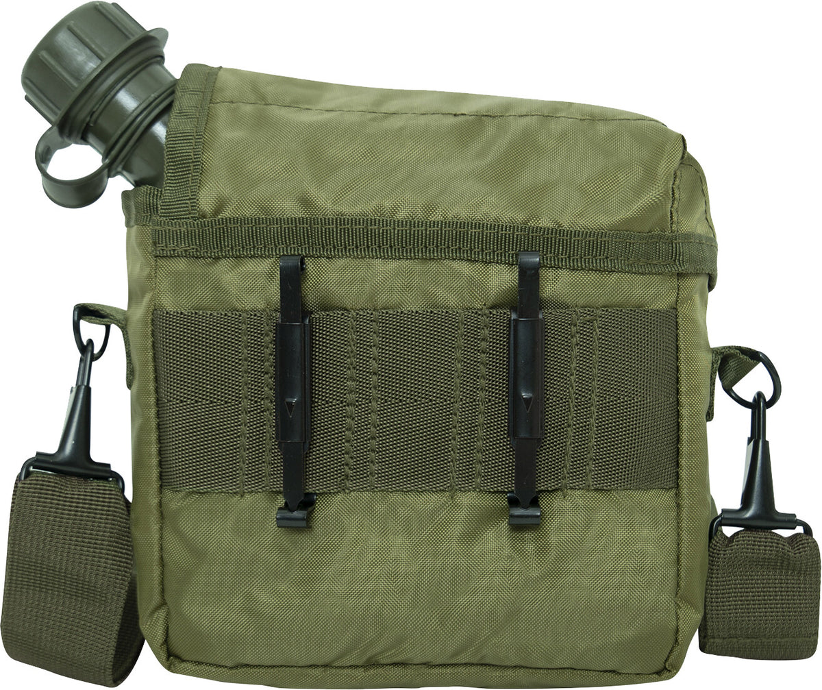 Military 2 Quart Nylon Canteen Cover with Carry Strap - Water Resistant Camping Accessory