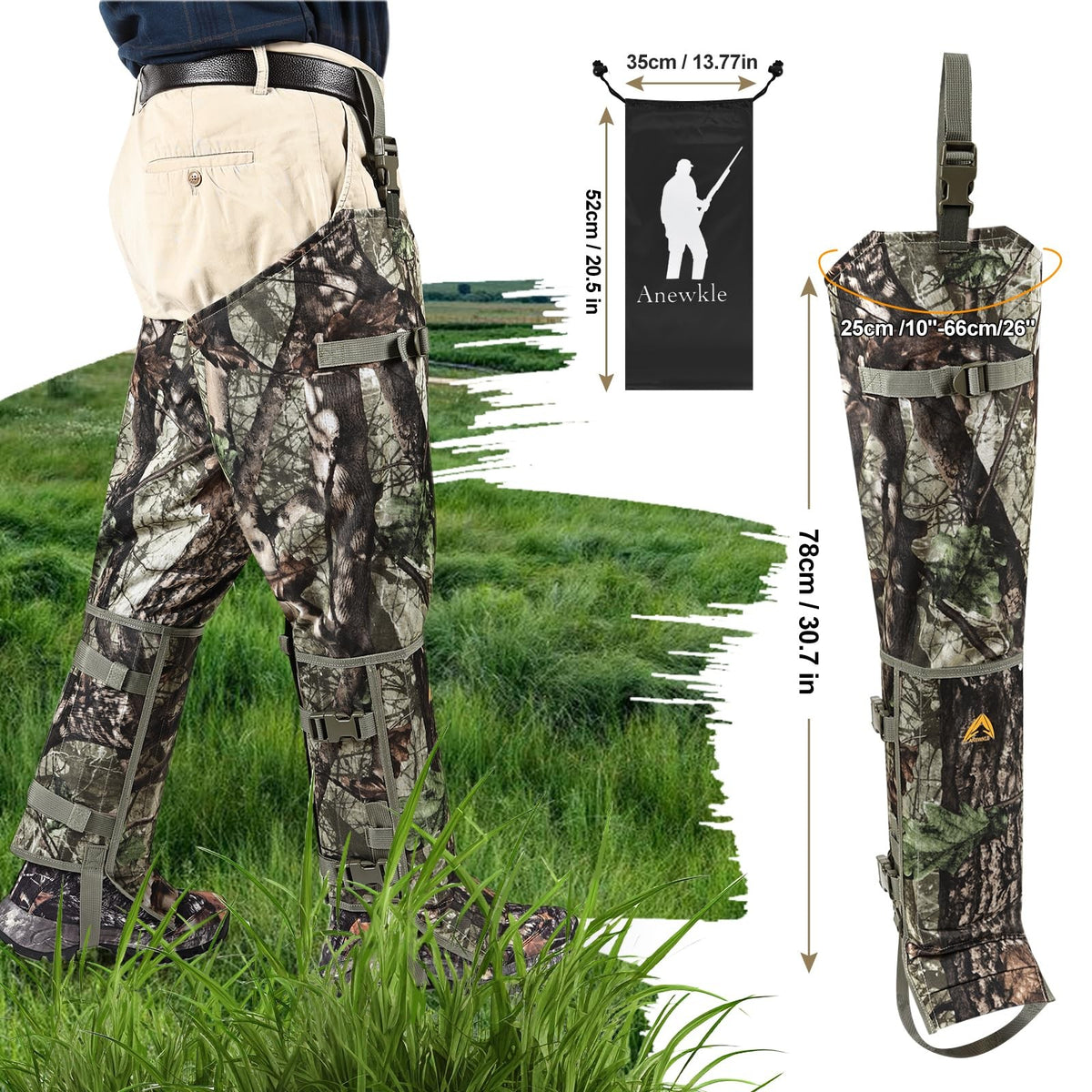 Waterproof Snake Bite Protection Chaps for Hunting | Adjustable Gaiters