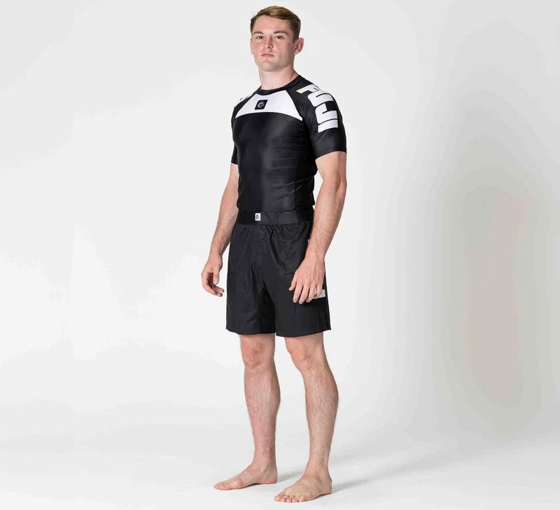 IBJJF Ranked Short Sleeve Rashguard for BJJ & Jiu Jitsu - Black