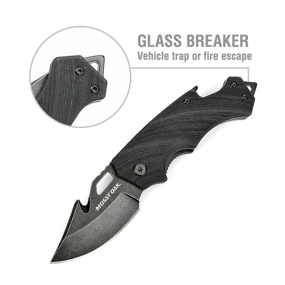 EDC Folding Pocket Knife with Bottle Opener and Glass Breaker, 3CR13 Steel