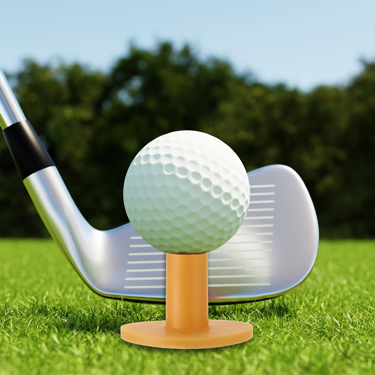 6 Pack 3.5-Inch Rubber Golf Tees Tall Practice Driving Range Tees White