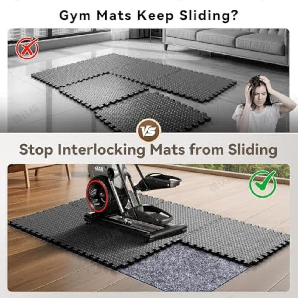 Non-Slip TPR Underlay for Foam Gym Mats - 71x47 Inch Floor Grip Pad
