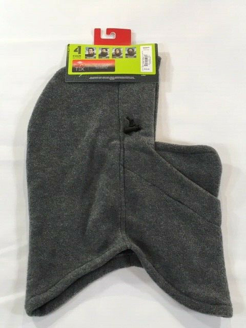 4-in-1 Microfleece Hood - Neck Warmer, Gaiter, Hood, Balaclava, Charcoal Heather
