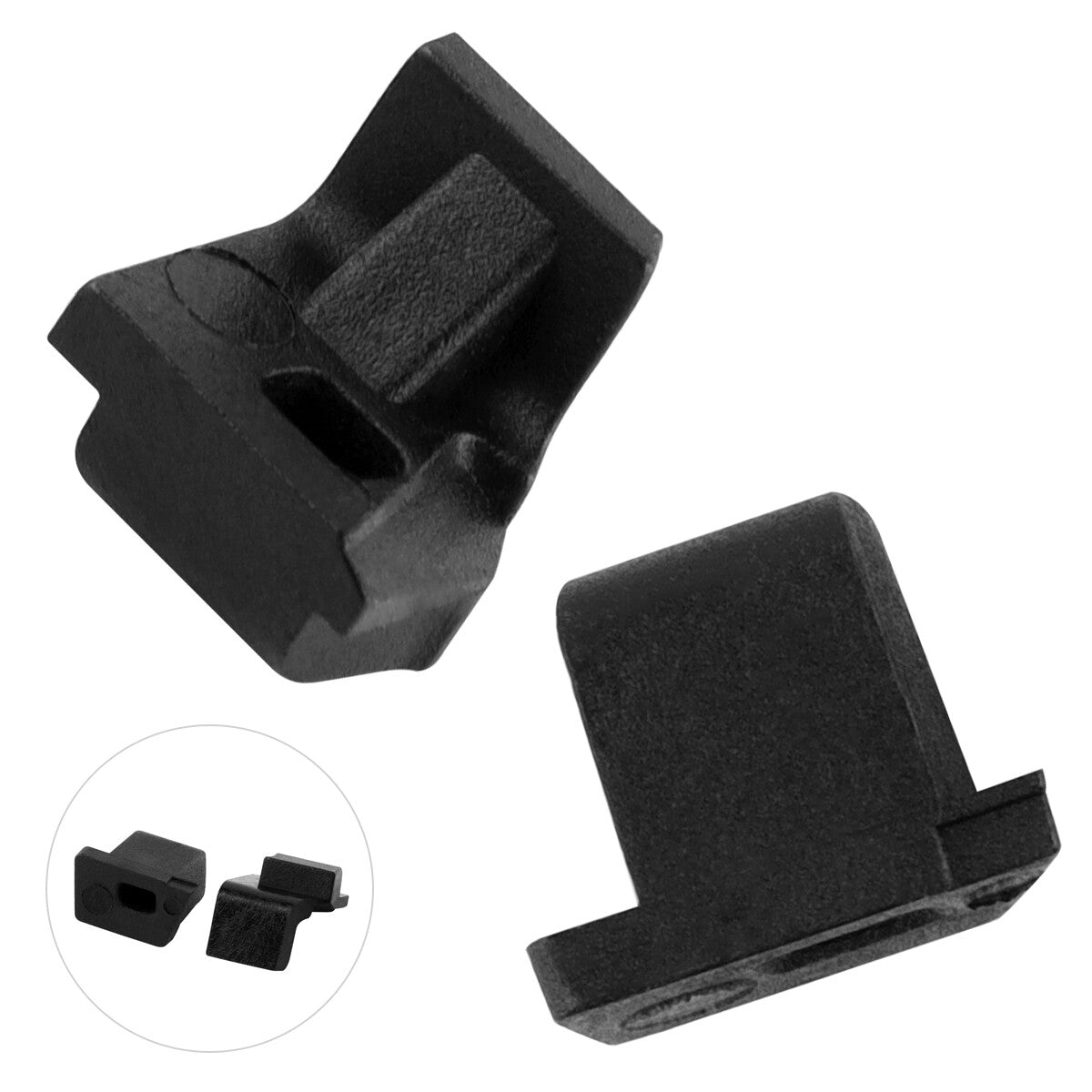 Black Manual Thumb Safety Frame Plugs for S&W M&P 1.0 & M2.0 - Left Right Fit