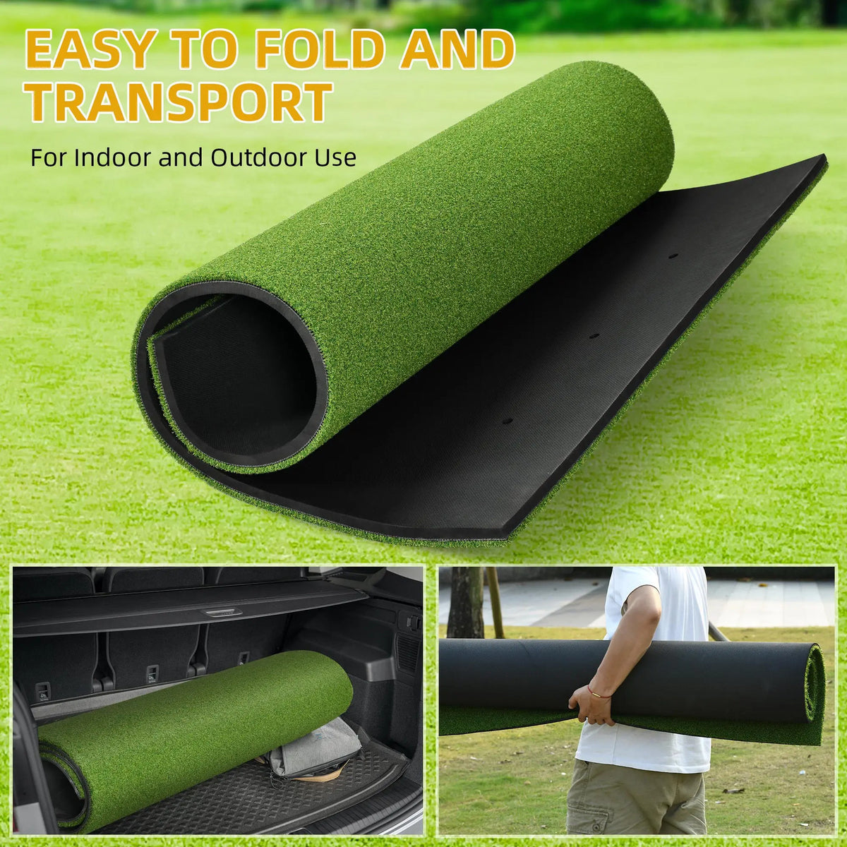 Golf Hitting Mat 5x4 ft Thickened 21mm Artificial Turf for Indoor Outdoor Practice