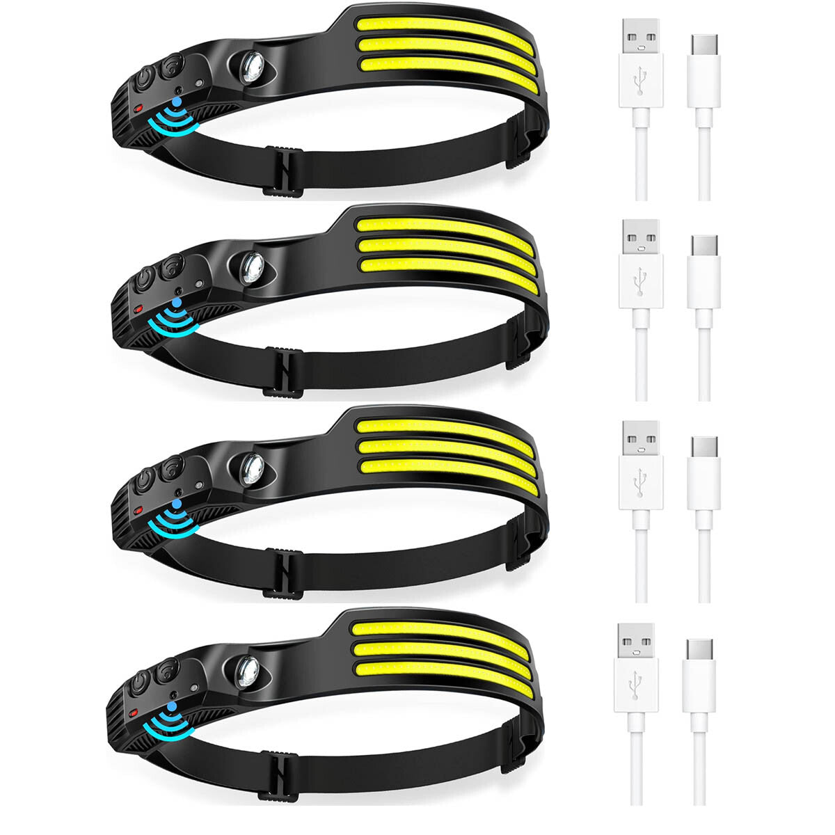 Rechargeable LED Headlamp with USB for Work and Outdoor Use - Bright Headlight