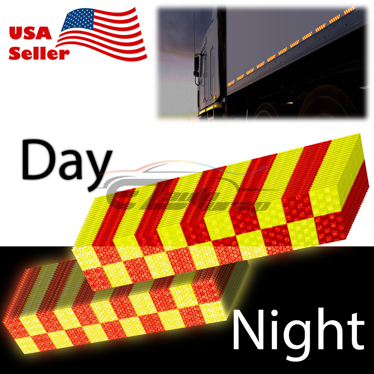 Reflective Safety Tape Stripe 12 Inch DOT-C2 Conspicuity Warning Trailer