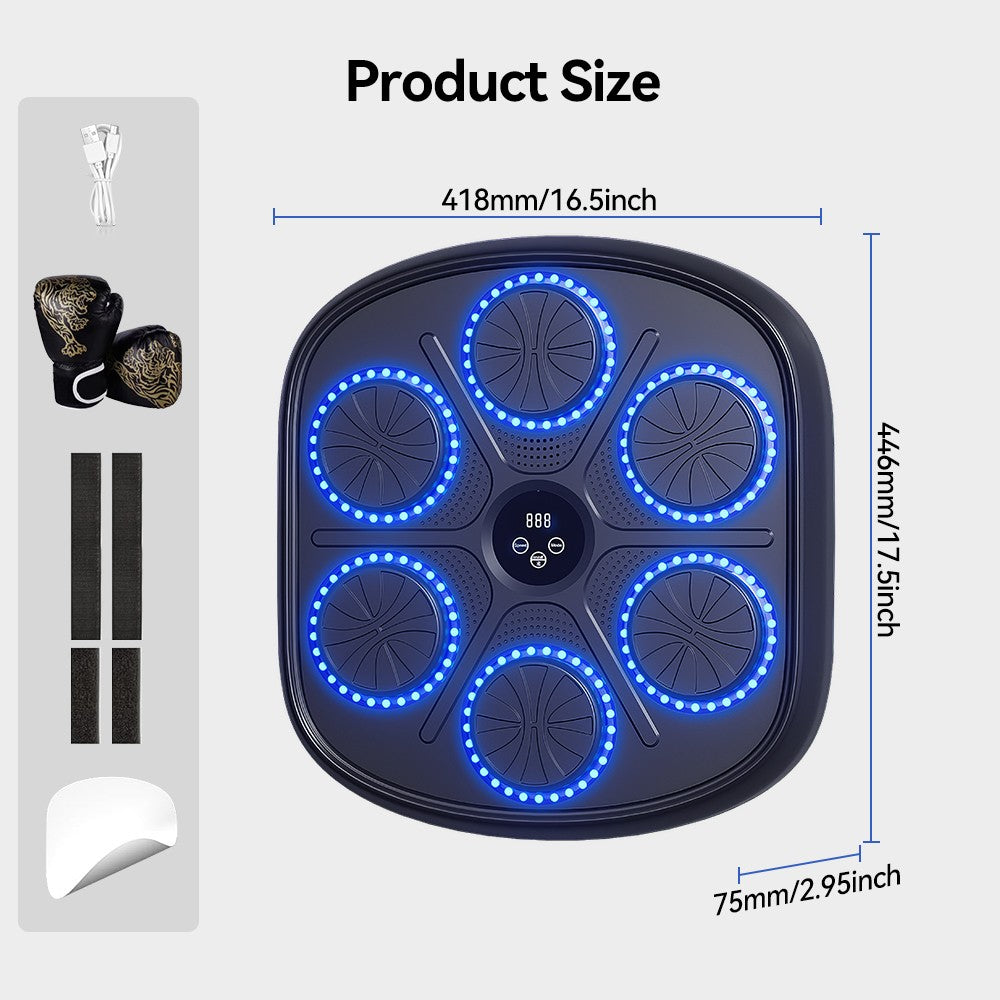 Electronic Boxing Punching Machine with Bluetooth & LED Lights for Home Training