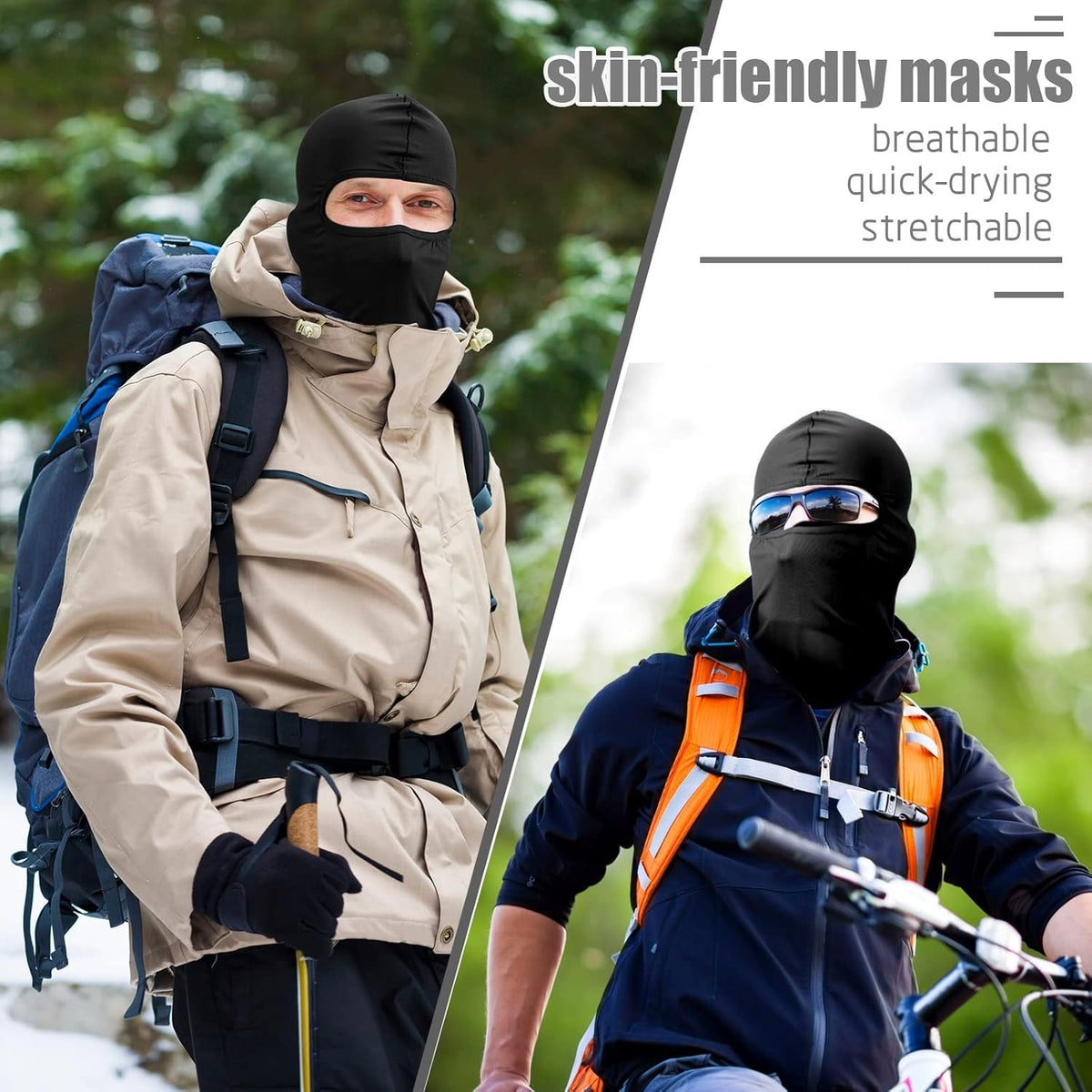 Unisex Breathable Ski Face Mask with UV Protection - Multiple Colors